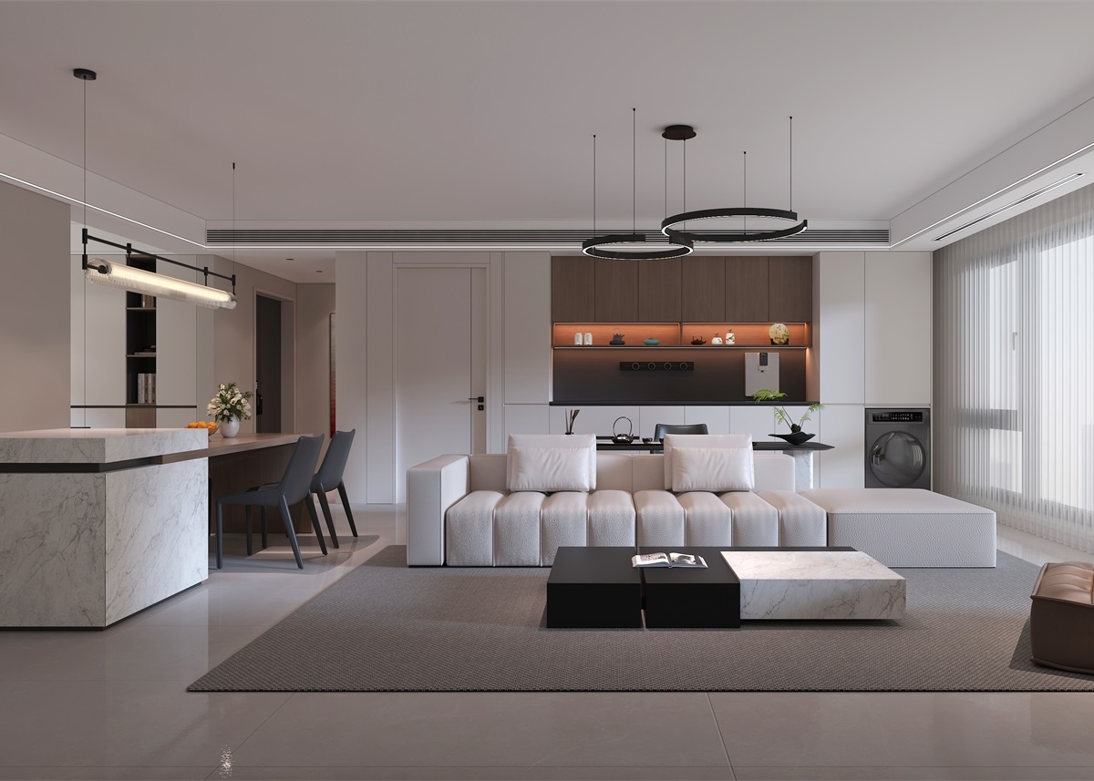 中恒央御143㎡ | 大橫廳+客餐一體+開放書房，他家這通透感絕了！